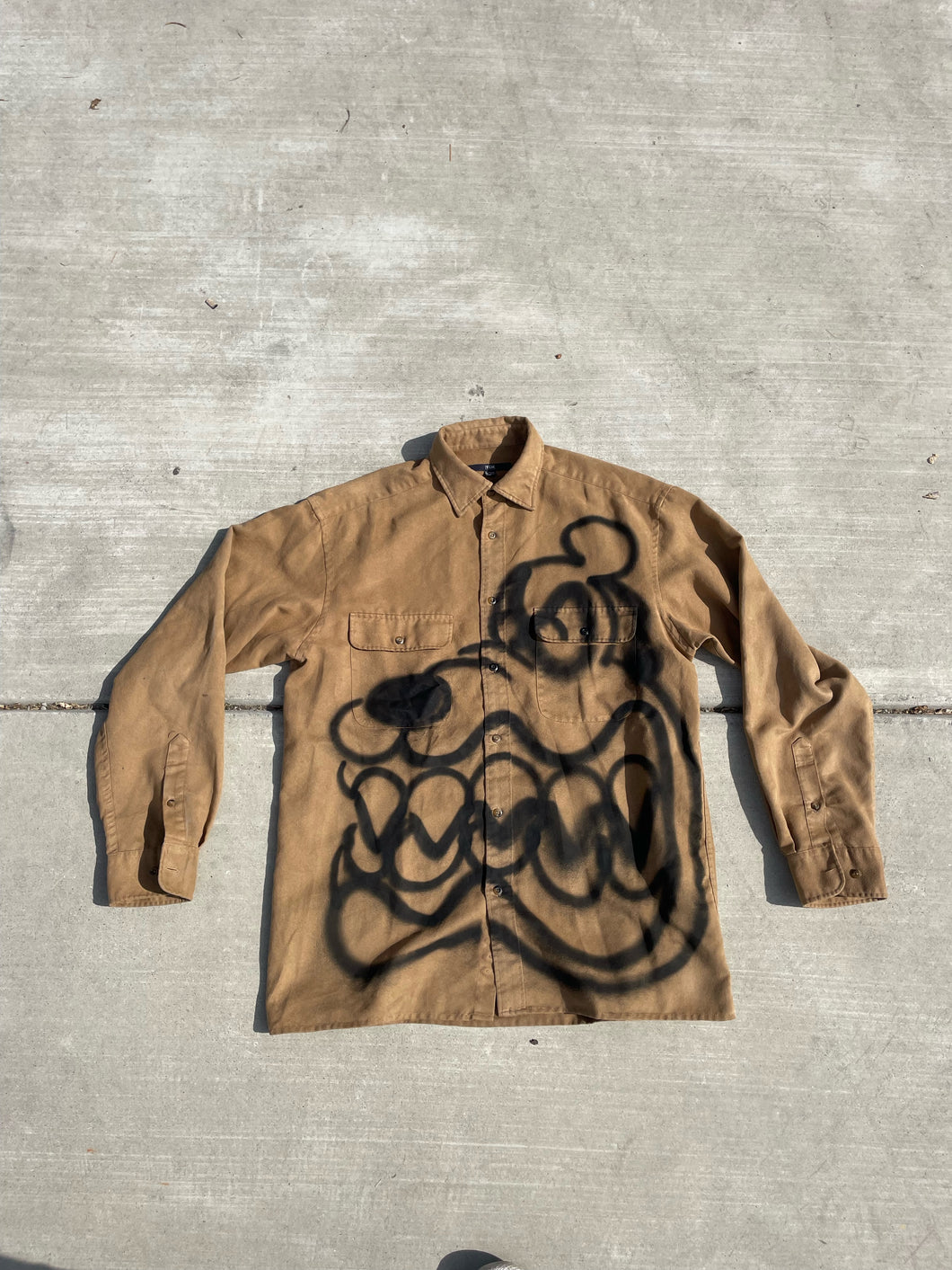 Large Brown Dogg Suede Button Up