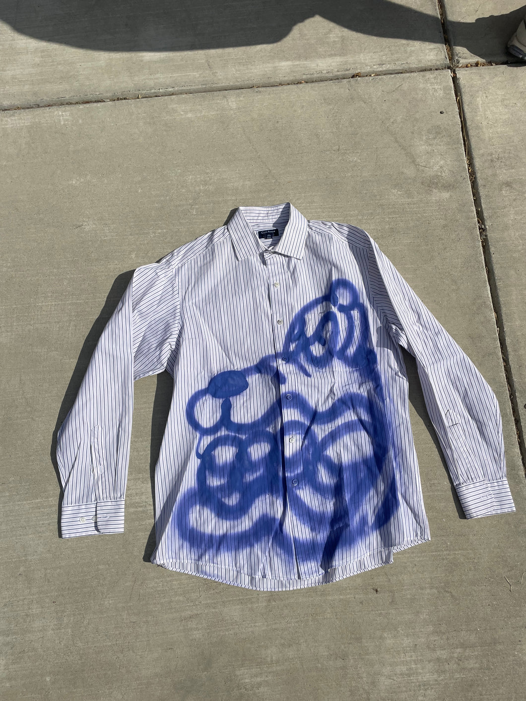 Striped Button Up Blue Dogg (Size 16)