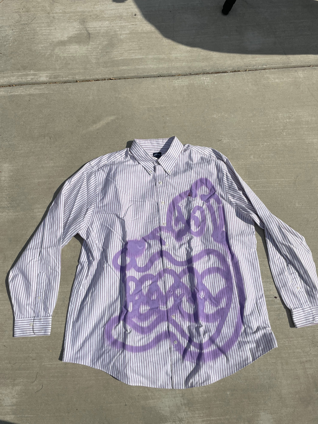 XXL Striped Purple Button Up